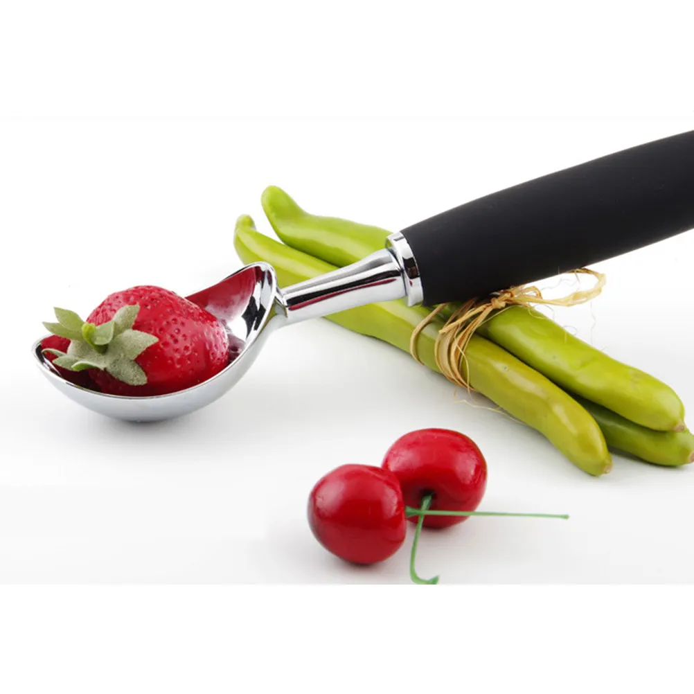 1Pcs Food Grade Zinc Alloy Ice Cream Scoop Effortless Hard Ice Cream Digging Spoon Kitchen Dessert Tool for Cafe Restaurant Bar