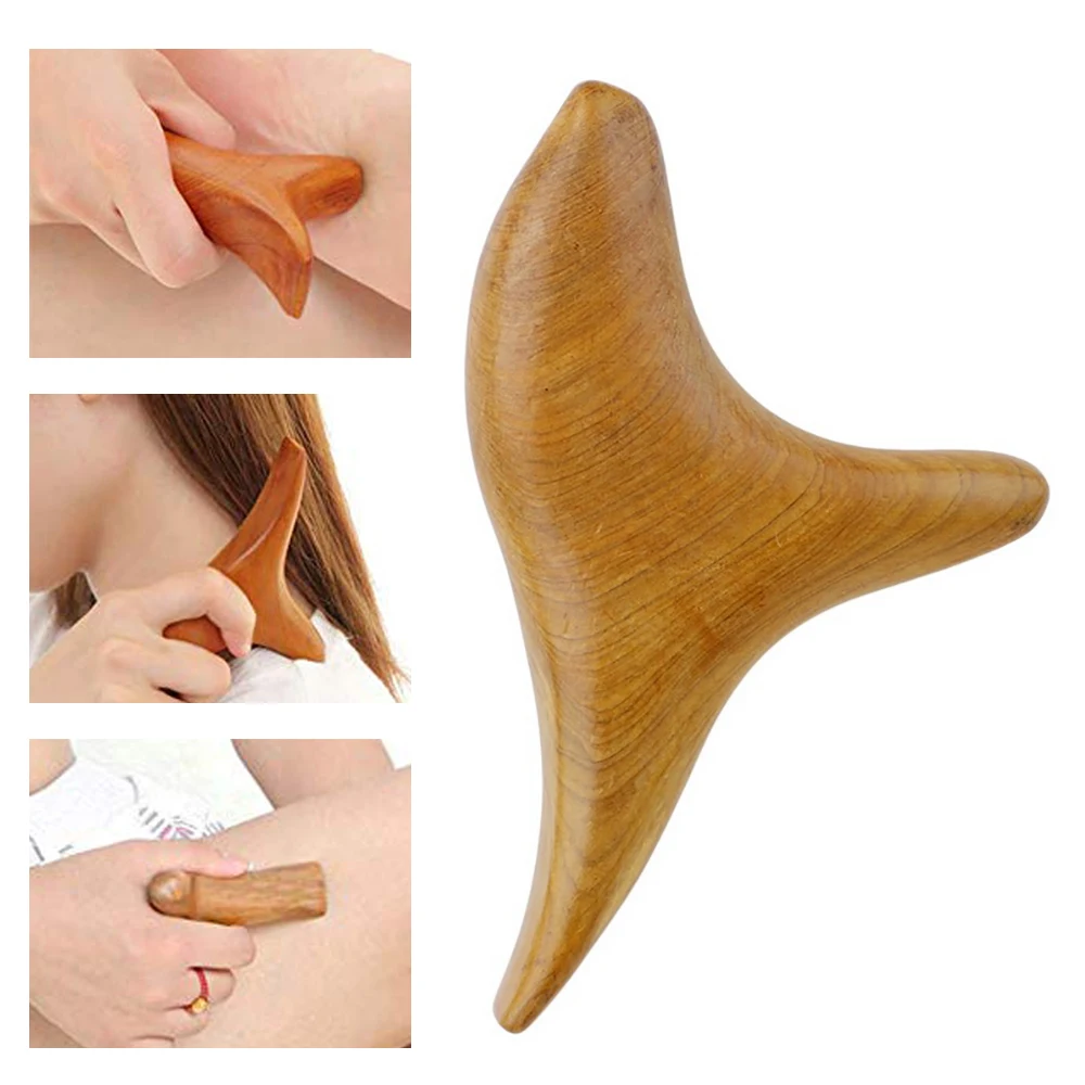 Triangle Wooden Massager Body Neck Relax Blood Circulation Trigeminal Fragrant Wood Reflexology Tool SPA Therapy