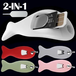 Anti-Lost SIM Card Pin Needle with Storage Case Key Tool Universal Mobile Phone Ejecting Pin SIM Card Tray Ejection Pin Keyring