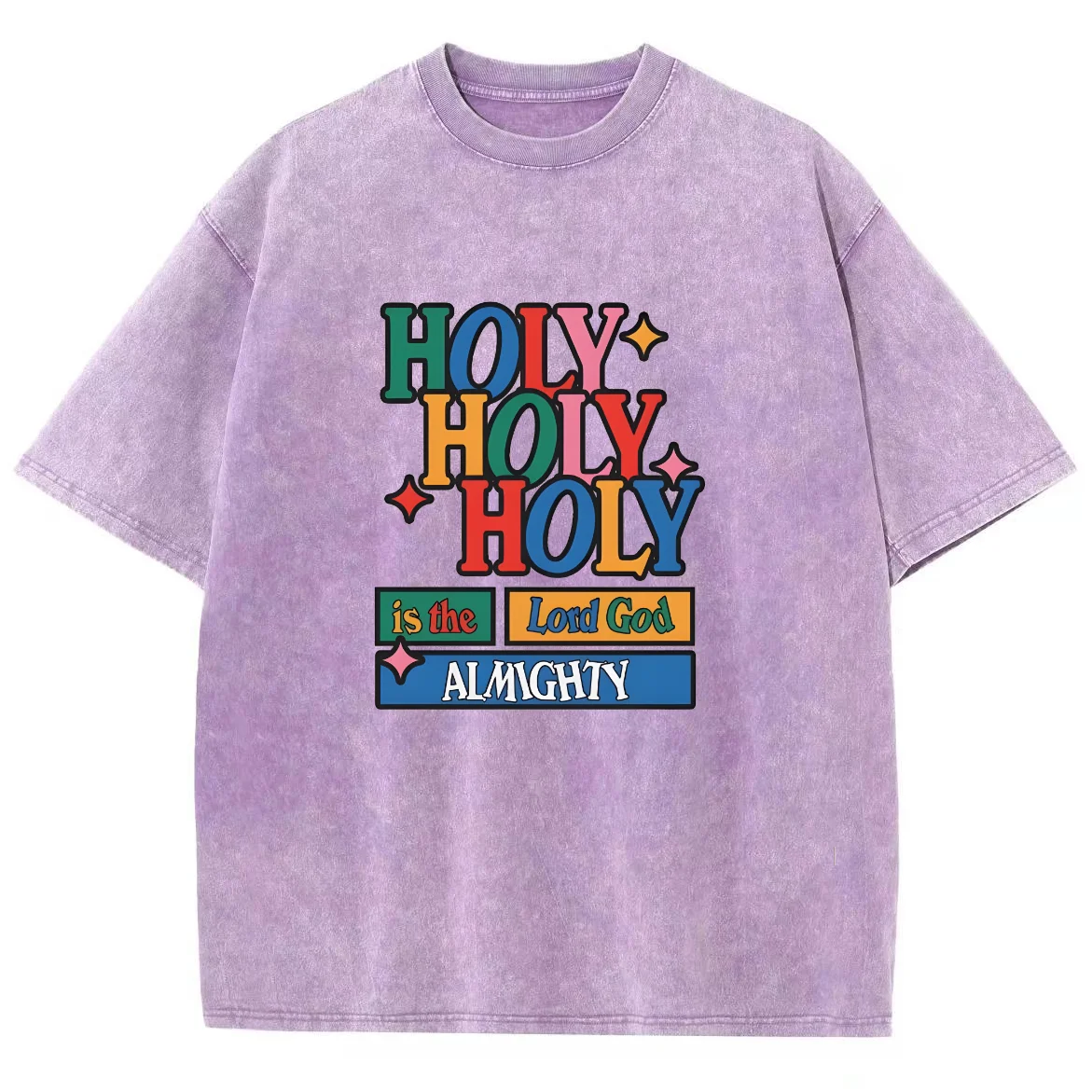 Holy! Y2K Washed Short Sleeves T-Shirt, Cartoon Creative Printed Unisex Vintage Streetwear New Fashion Casual Plus-Size Tops