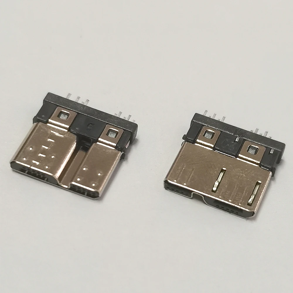 2Pc 10Pin Micro USB 3.0 Male Connector B Type High Speed Data Transmission 10P Soldering USB Jack Connector For Mobile Hard Disk