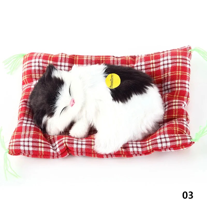 Muñeco De Gato Durmiente Con Sonido – Peluche Suave De Felpa Con Colchón – Ideal Para Niños, Decoración Del Hogar Y Regalo – Disponible En Negro Y Blanco