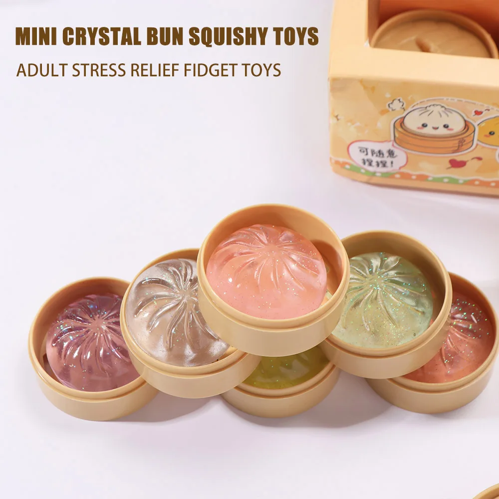 Crystal Dumplings Squeezable Mini Size Slow Rebound Squishy Fidget Soft Material Cute Shape Fidget Sensory Play Set