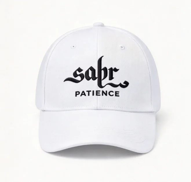 2026 Sabr Patience Gothic Letter Printed fabric Cap Arabic Calligraphy Style Cotton Adjustable Dad Hat Unisex Streetwear