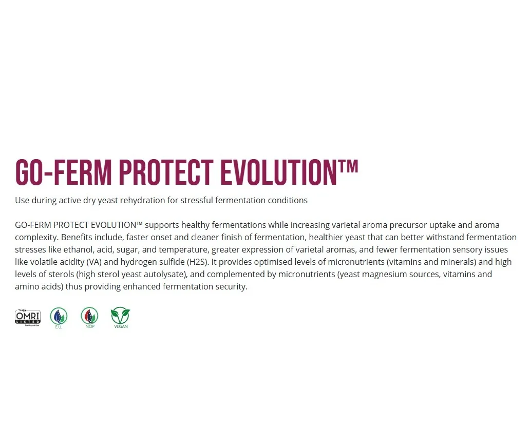 GO-FERM YEAST Nutrients Multiple Nutrients Help Improve The Aroma Allows For Good Control Over Fermentation Equipment