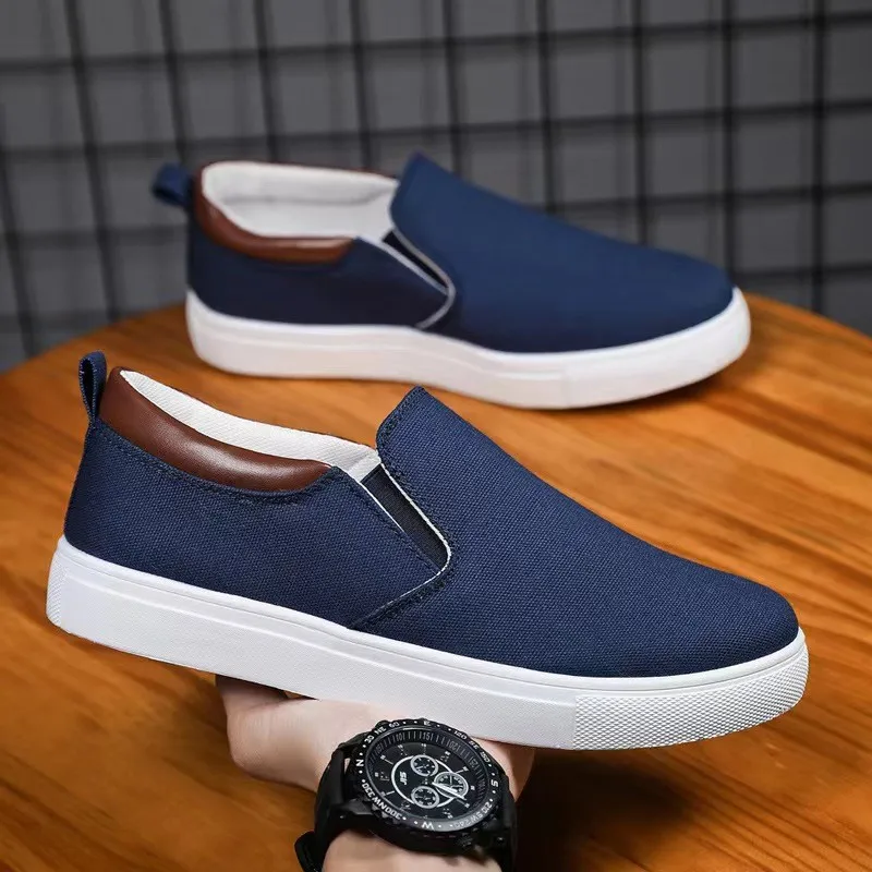 Men Canvas Shoe Casual Sneaker for MenLight Slip-on Vulcanized Comfortable Male Flats Loafers New Black Trainers Zapatos Hombre