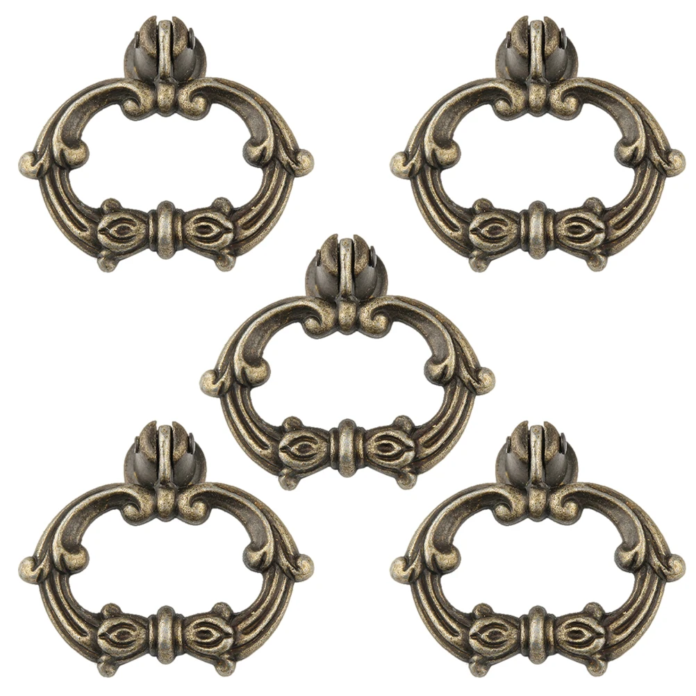 

5 Sets Cabinet Pulls Retro Drawer Knobs Furniture Metal H les Zinc Alloy Hardness Corrosion Resistance Easy Installation