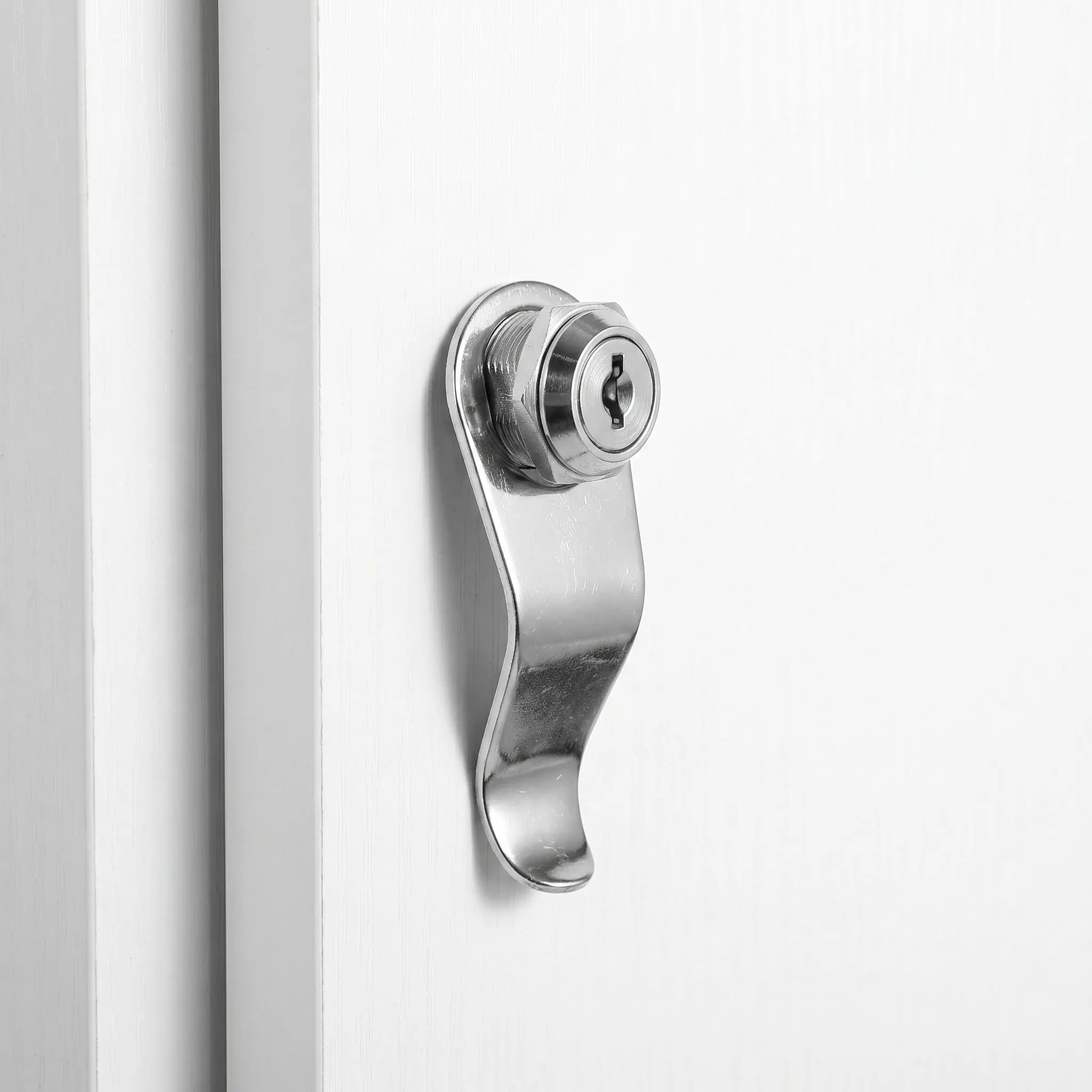 5Pcs Stainless Steel Cam Key Lock Pull Rv Camper Trailer Compartment Drawer Cabinet Hatch Hardware Thumb Operated Finger Pull