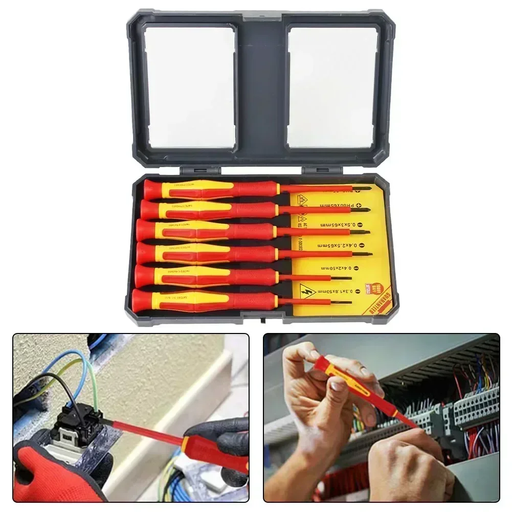 6PCS 1000V Insulated Screwdriver Set Magnetic Tip Electrician Repair Tool  Hand Tools Screwdrivers Nutdrivers In Stock