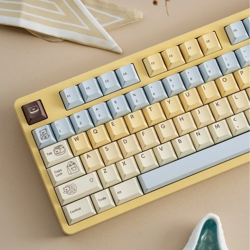 

Little Bear Cookie Theme Keycaps Set Customized PBT Sublimation Cherry Profile Keyboard Caps for Mechanical Keyboard Accessories