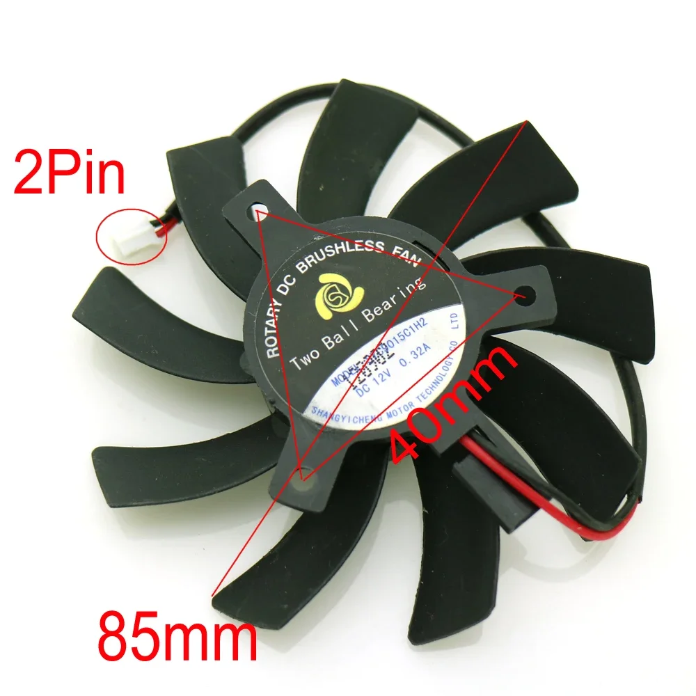 SYC9015C1H2 DC12V 0.32A 2Pin 85mm 40x40x40mm For M-ONE GTX550Ti HD7750 Graphics/Video Card Cooling Fan