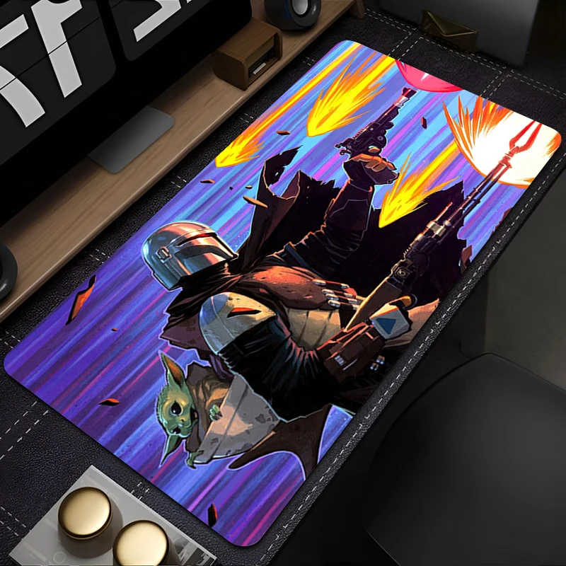 

Gaming Mouse Pad Design Non-slip S-star W-wars T-the M-mandalorian Sewn Edge Desk Mat Keyboard Pad Gamers And Office Mousepad