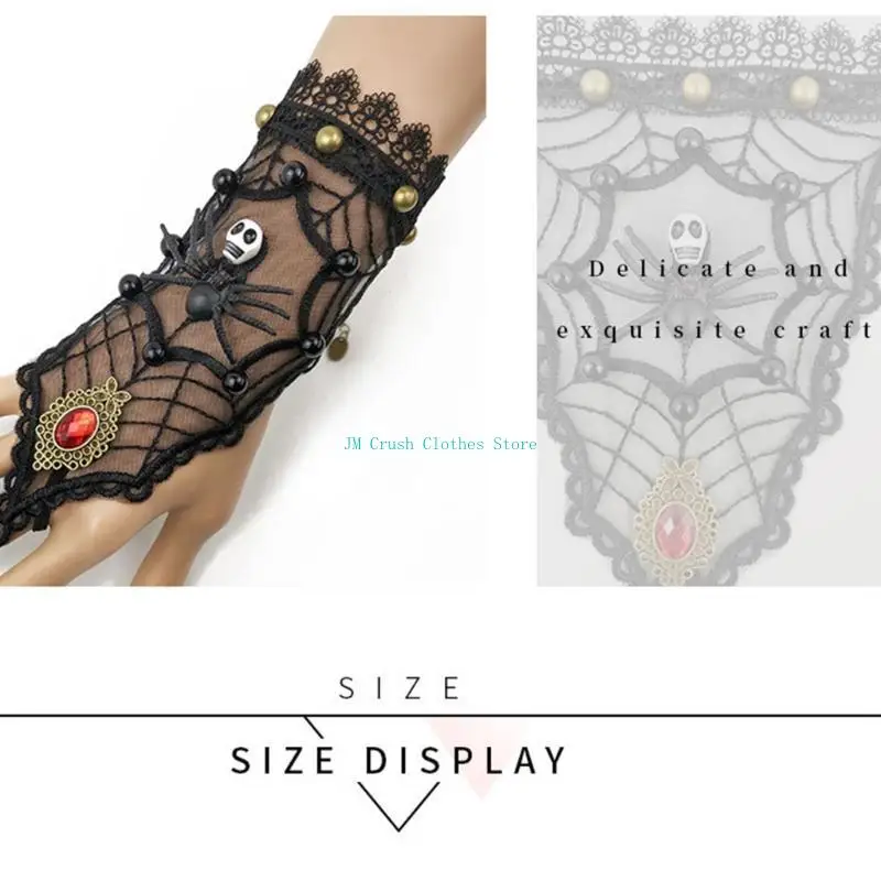 K1ME – mitaines spectacle sur scène, gants mystiques gothiques, accessoires effrayants fête, mitaines pour tenue soirée