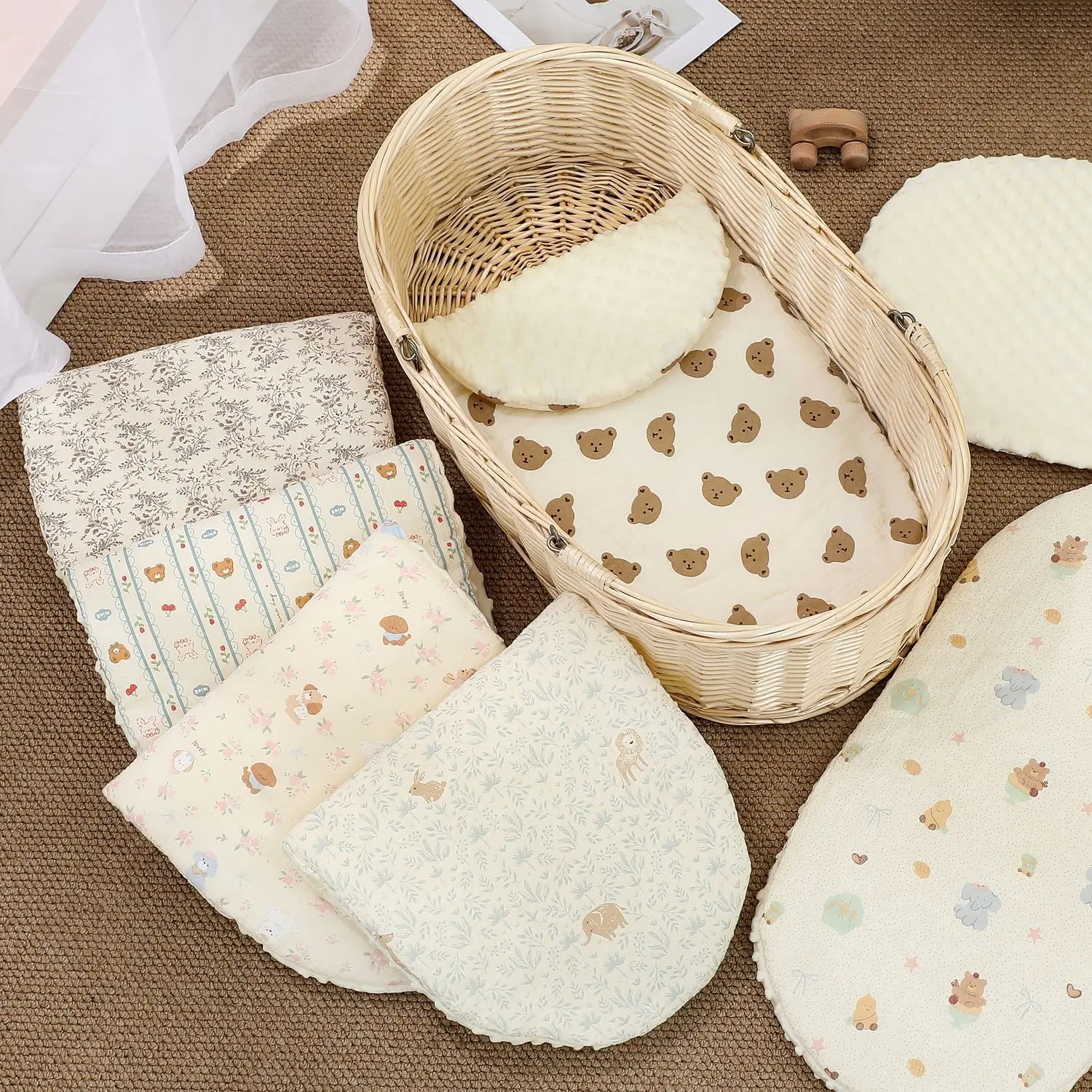 Cotton Baby Cradle Pad Velvet Baby Stroller Seat Cushion Soft Warm Mattress Kids Pushchair Car Non-slip Mat Stroller Accessories