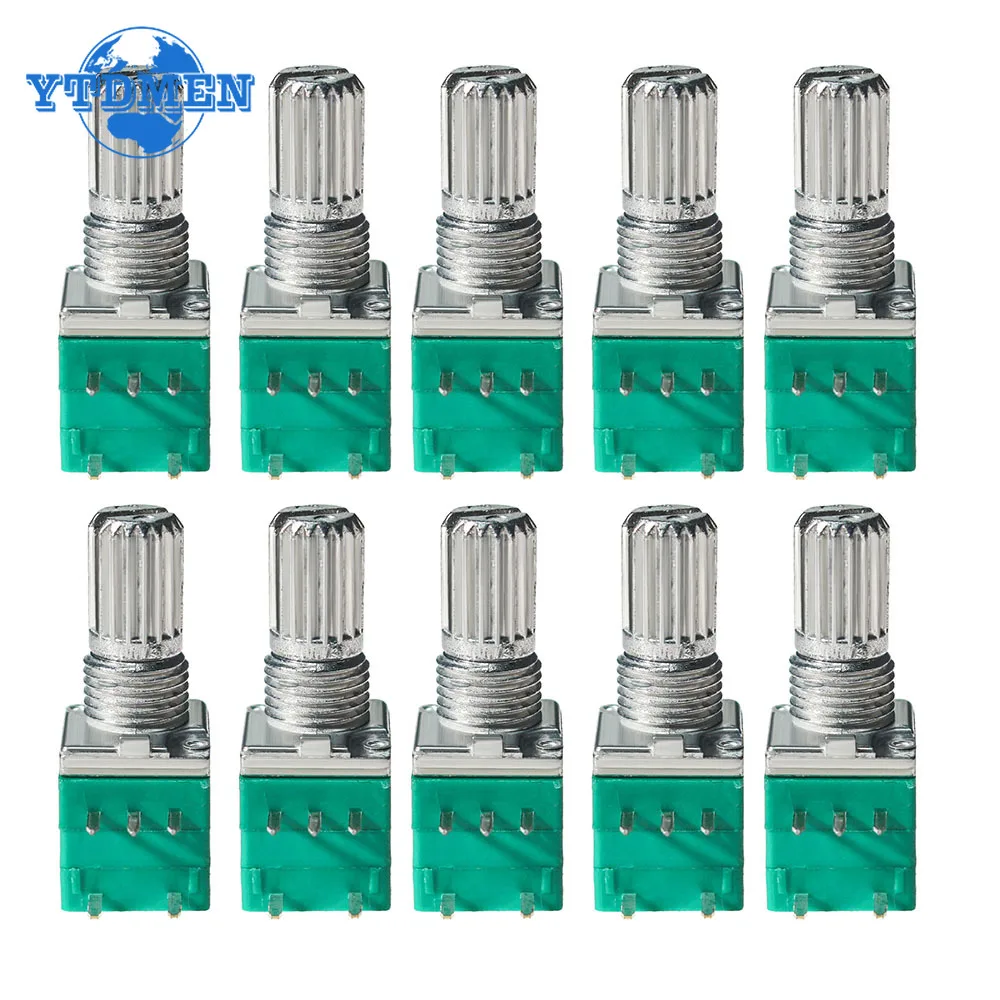 5PCS RK097 Potenziometro 5Pin RK097G B10K 1K 5K 20K 50K 100K 500K 15mm Audio Albero Amplificatore di Tenuta Rotanti Potenziometri Kit