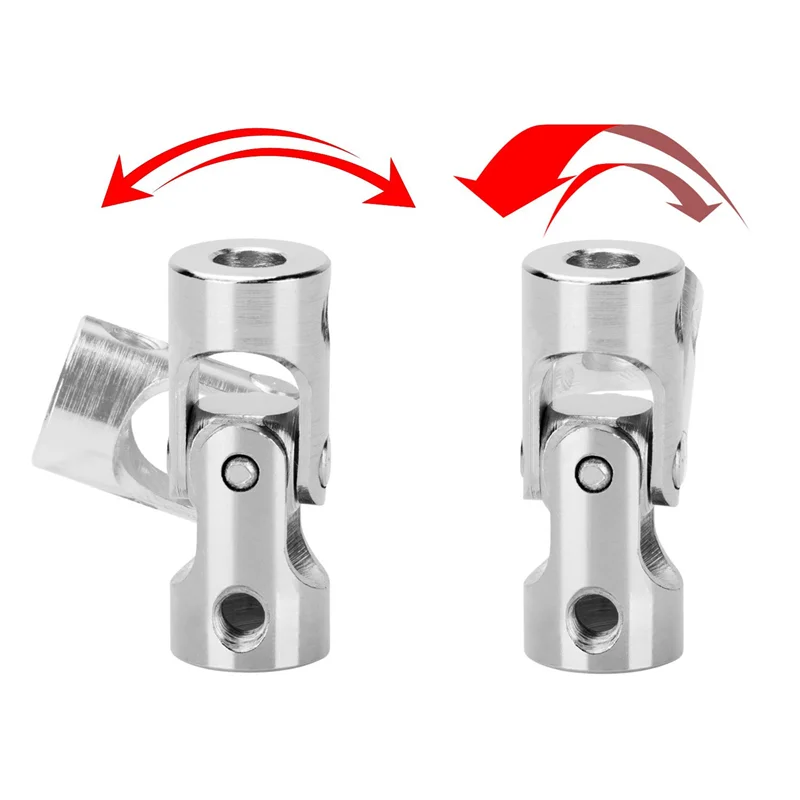 ABCA-24 confezioni da 4 mm a 4 mm connettore di accoppiamento cardanico con giunto universale in acciaio, accessorio per raccordo albero motore modello ruotabile fai da te