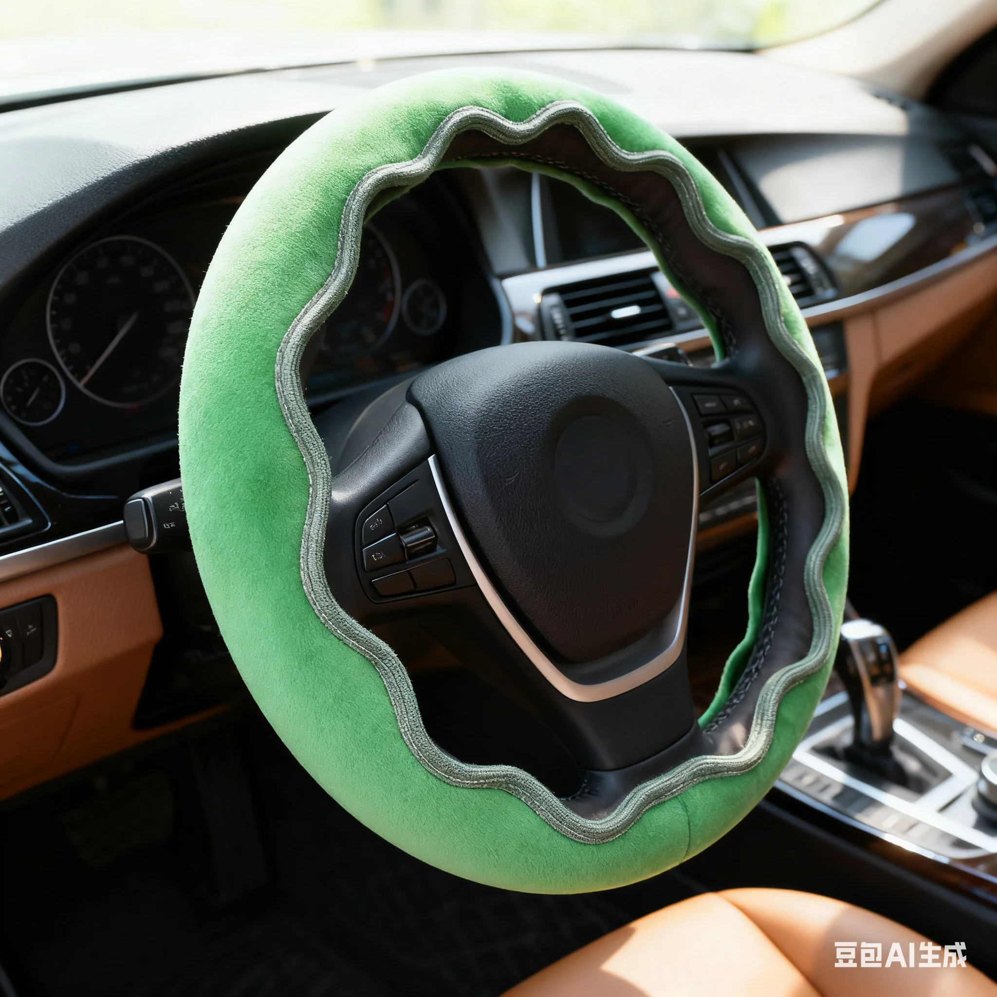 

10pcs/SET Green Car Interior Steering Wheel Cover Safety Shoulder Cover Air Outlet Clip Automotive Supplies