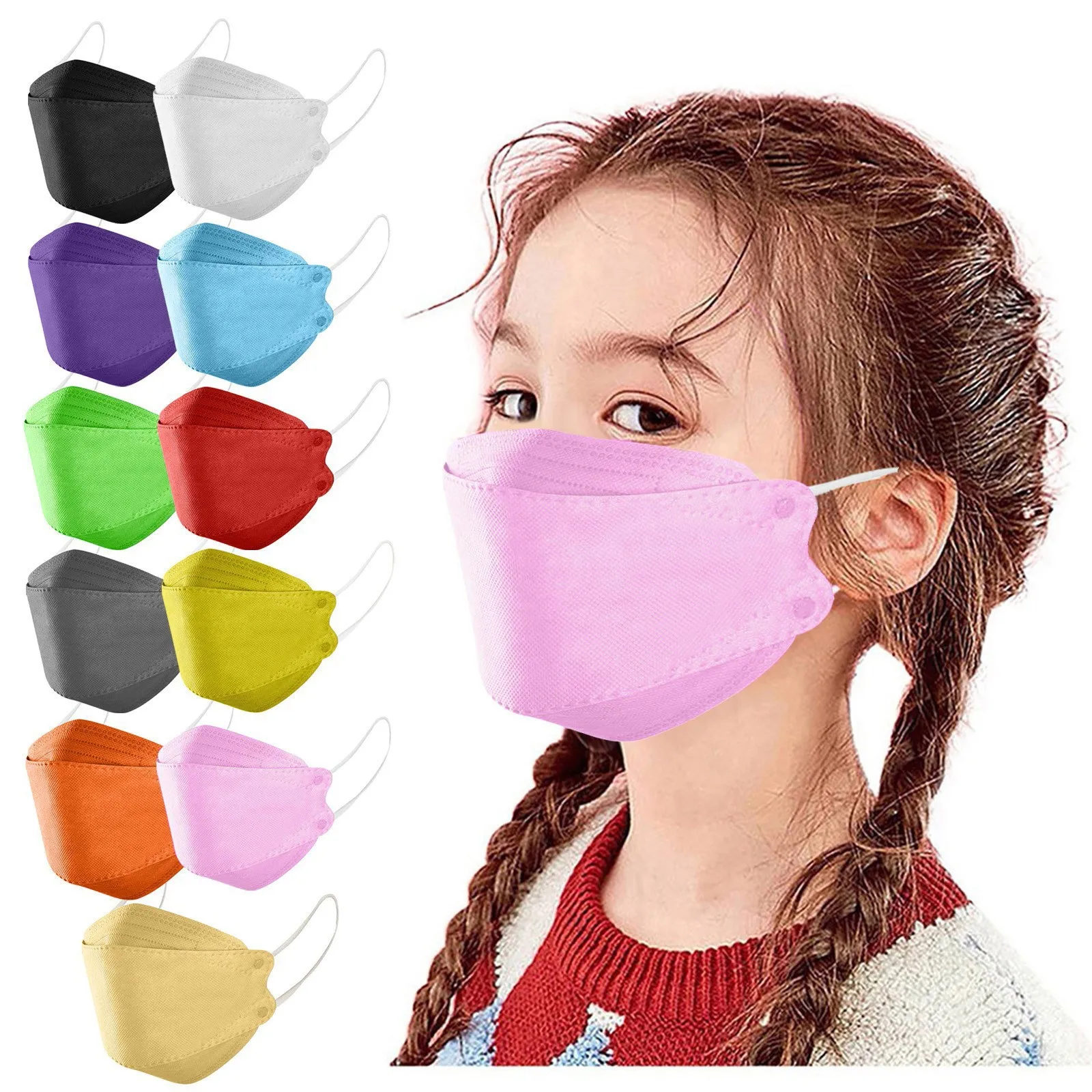 Children\'s Outdoor Mask Droplet And Haze Prevention Fish Non Woven Face Mask Outdoor Dust-Proof Face Protective Mask