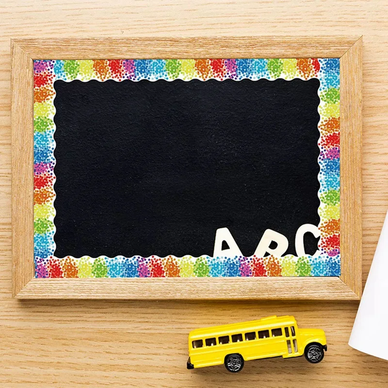 ABGR-Adesivi per bordi per bollettini, bordi decorativi da 66,5 piedi per bacheca/orniture per lavagna nera, per la decorazione della scuola in classe