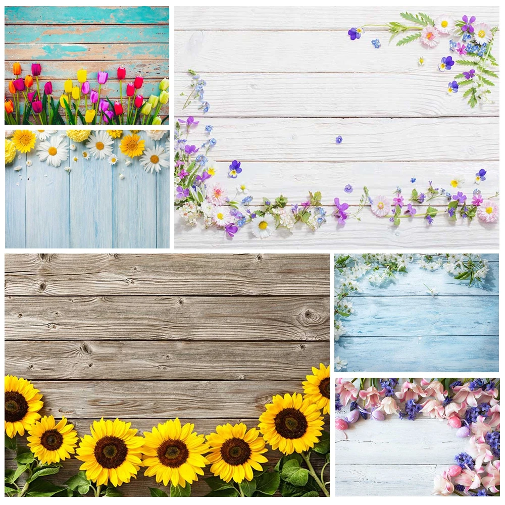 

MOON.QG Spring Flower Board Photo Background Garden Plank Tulip Backdrop Children Studio Booth Photocall Decor Shooting Props