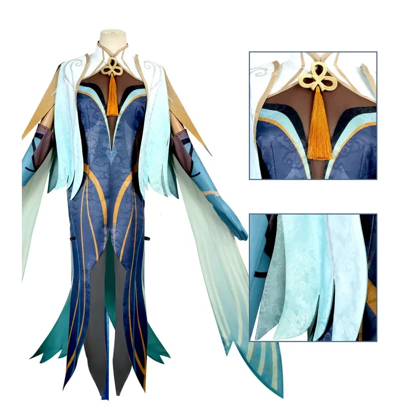 Juegos Genshin Impact Xianyun disfraz peluca zapatos Cheongsam uniforme juego de rol Halloween carnaval fiesta de Navidad Cosplayc;6,r'8;p'