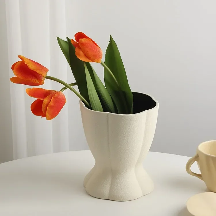 Cream Style Multi Petal Vase Elegant Home Decor Living Room Flower Arrangement Housewarming Gift