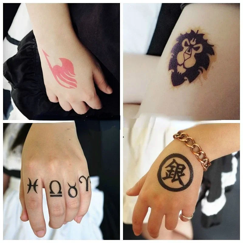 

Anime Temporary Tattoos Waterproof Fake Tattoo Sticker Art Cartoon Tattoo Hand Foot Body Tattoo Arm Sticker