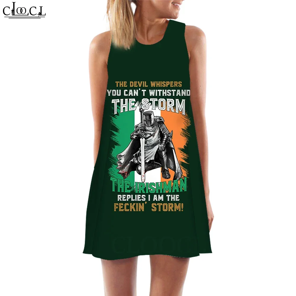 

CLOOCL Women Tank Tops Dress St.Patrick's Day 3D Print Short Dress Sexy Mini Party Female Vest Sleeveless Dress Drop Shipping