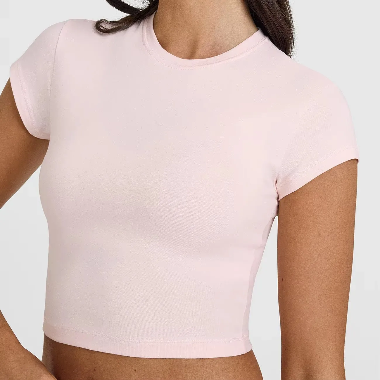 Yoga top short-sleeved women's breathable fast drying height support running gym exercise suit summer elastic sports vest