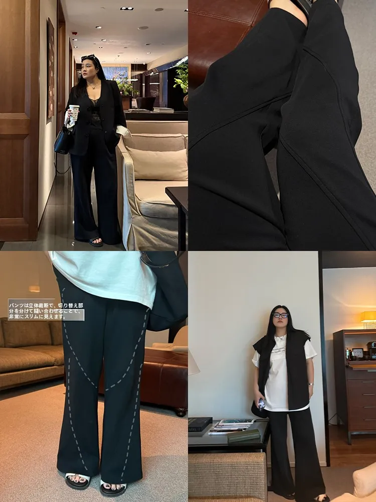 

Женские расклешенные брюки-клеш больших размеров из хлопка в стиле пэчворк для полных женщин