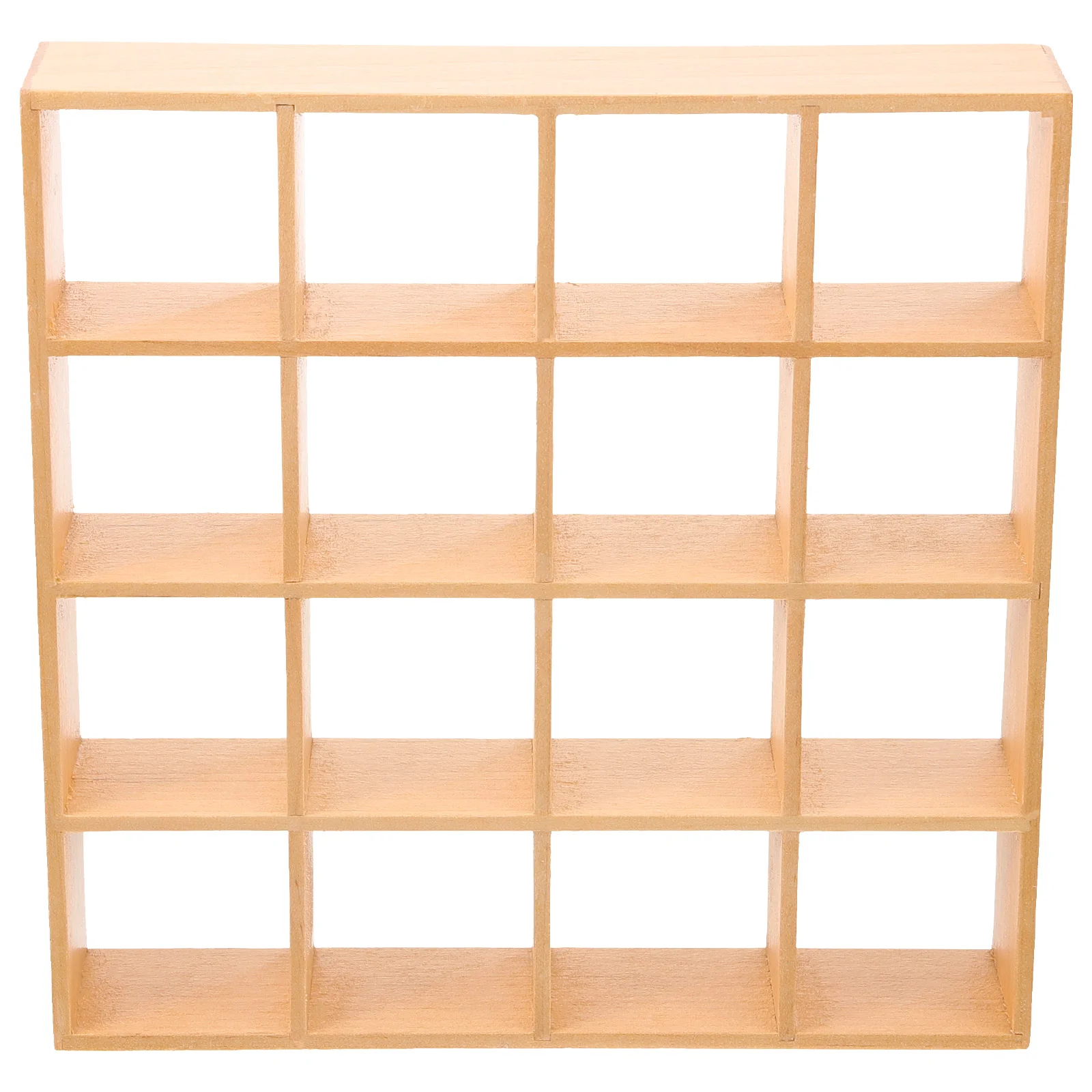 Old Fashioned 16 Grid Storage Rack Child Display Stand Miniatures Wood House Accessory