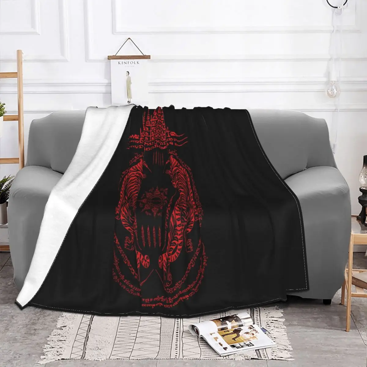 Muay Thai Mmaharajuku Streetwear Menjiu Jitsu Fight Club Thai Box Sak Yant Tattoo Tiger Lowest Price Throw Blanket