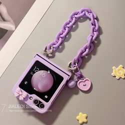 Cute Bracelet Bow Hinger Phone case For Samsung Galaxy Z Flip 3 4 5 6 flip6 zflip5 Cover