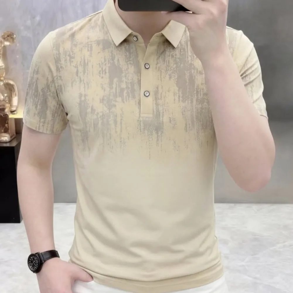 Fashion Black Gold Men Short Sleeve Slim Fit Luxury Tshirt For Men Social Club Outfits Harajuku Tee Shirt Homme Men Clothing