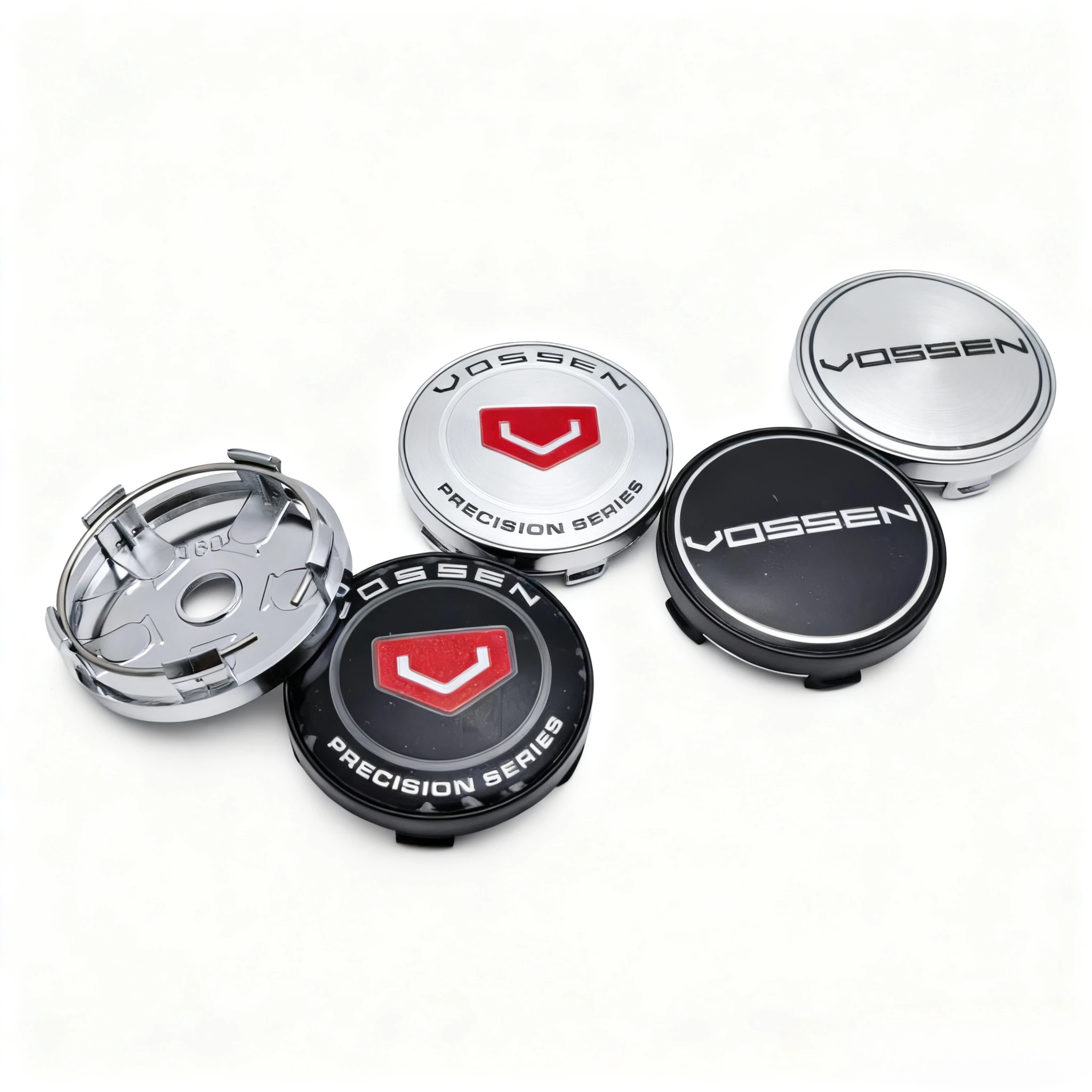 4pcs Vossen Logo Badge Emblem Car Wheel Center Caps 60MM Clip 56MM Wheels Hub Dust Cap Rim Hubcaps Cover Replace Car Accessories