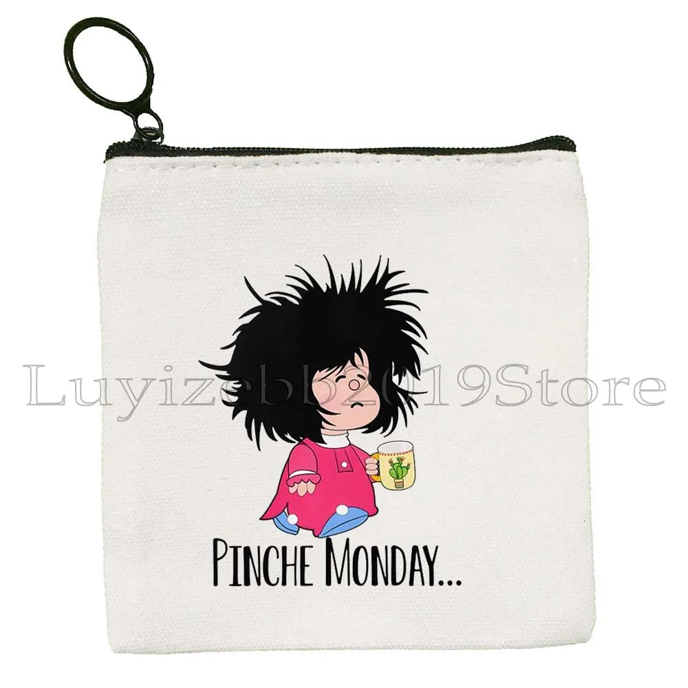 Kawaii Leuke Mafalda Quino Fan Geschenken Canvas Portemonnee Kleine Tas Sleutel Opbergtas Kaart Zakken Cartoon Munt Tas Portemonnee Rits Zakje