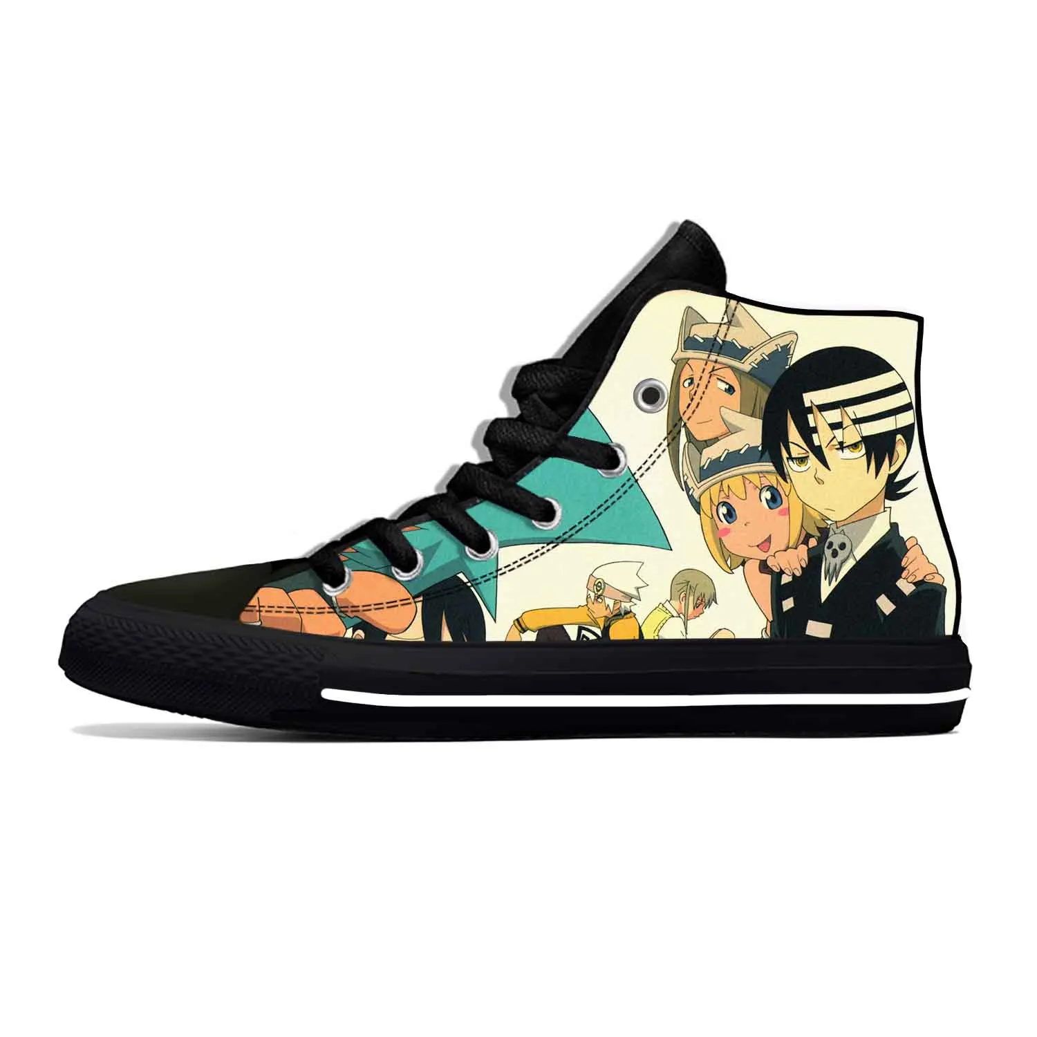 Hot Japanese Anime Manga Cartoon Comic Soul Eater Casual Cloth Shoes High Top Lightweight Breathable 3D Print Men Women Sneakers