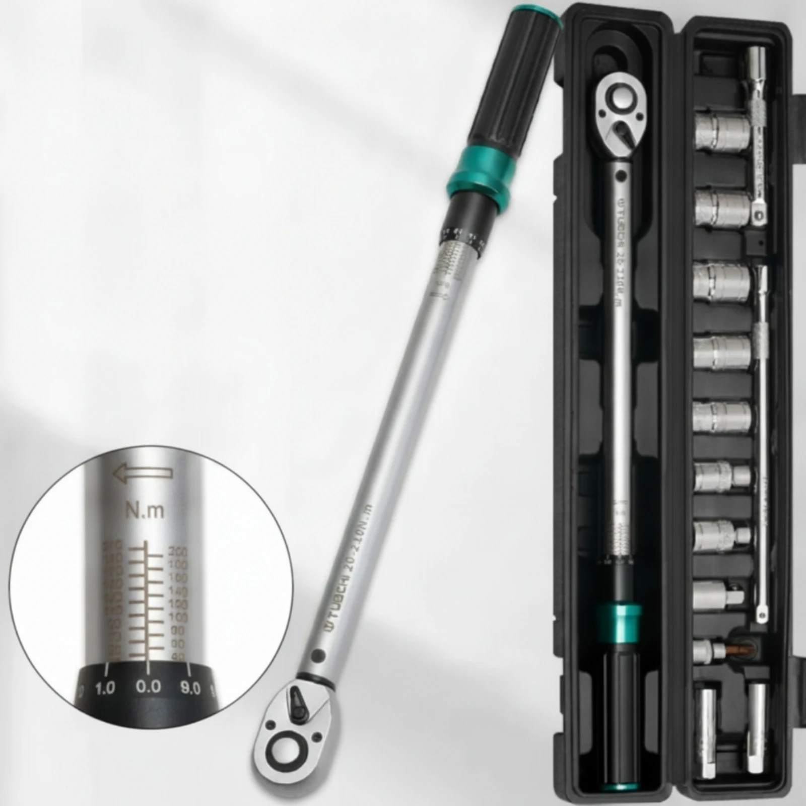 Tire Tension Wrench Kit 7-Piece Tension Wrench Set with Storage Case Tool Chrome Vanadium Steel Ratcheting for Car Owners