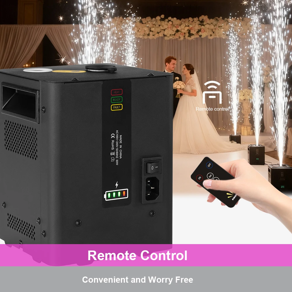 شرارة باردة صغيرة قابلة للشحن بطارية عن بعد معدات DJ إلكترونية صغيرة DMX ديسكو تأثير ضوء المرحلة لحفل الزفاف الحدث #4