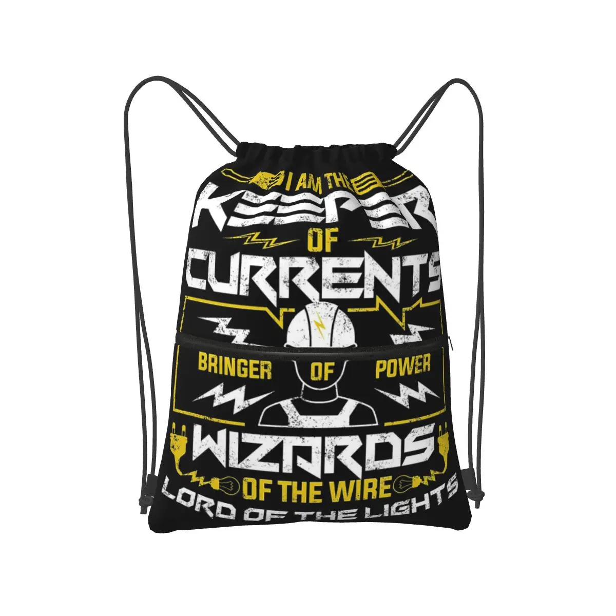 Electrician Electrical Engineering Power Backpacks Portable Drawstring Bags Sports Bag Book Bags for Man Woman School