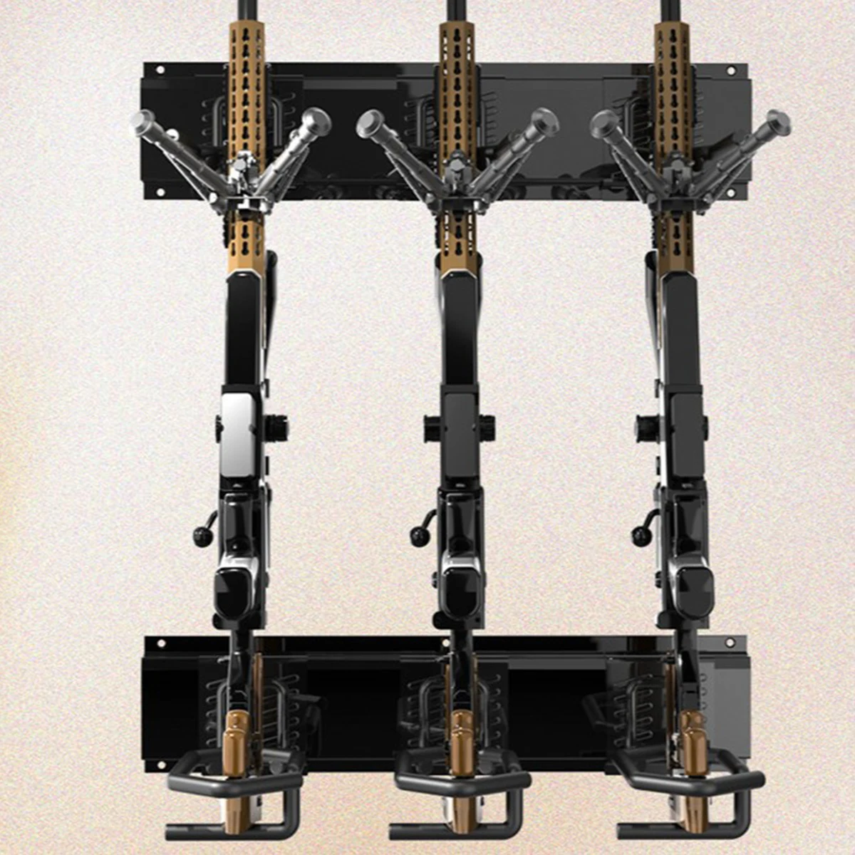 Wall-Mount Rifle Rack Tactical Gun Display Stand for Rifles Shotgun Carbine,Indoor Steel Storage Rack 3-Slot Holds up to 160 Lbs