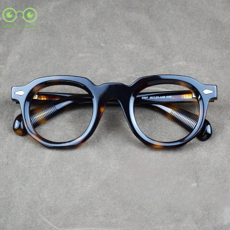 

Designer handmade retro ins glasses frame men acetic tortoiseshell myopia glasses frame women round classic simple