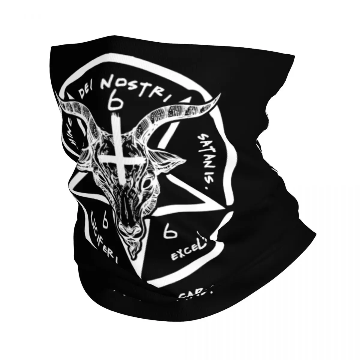 666 Baphomet Neck Gaiter Men Women UV Protection Winter Sigil Of Satan Knights Templar Bandana Scarf for Hiking