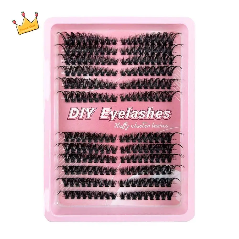 속눈썹 연장 L 컬 가짜 속눈썹 세그먼트 경사 날개 개별 클러스터 속눈썹 DIY 자연