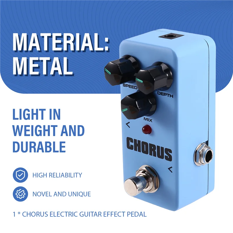-9월 FCH-2 기타 이펙트 페달 코러스 일렉트릭 기타 이펙트 페달 휴대용 트루 3 컨트롤 노브 미니 기타라 이펙트