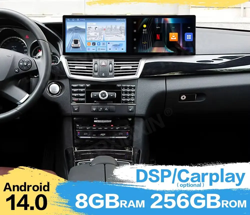For Benz E-Class 2010~2012 Car Radio Stereo Receiver Android Auto GPS Navigation AI Voice Screen Multi System Player Head Unit