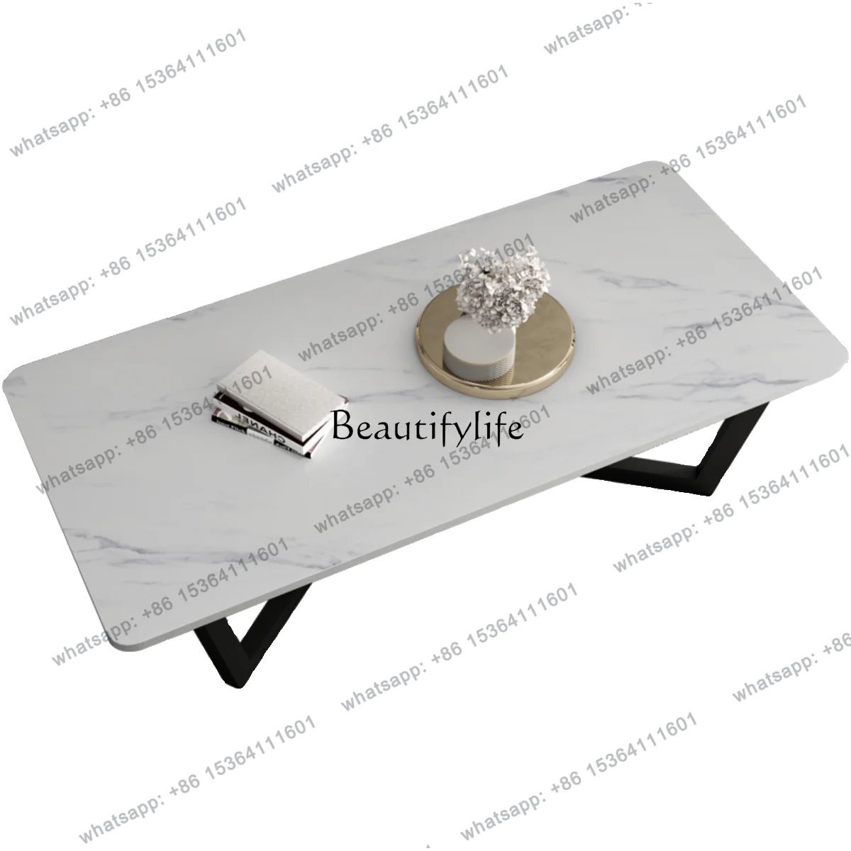 Minimalist Rock Slab Coffee Table Rectangular Modern Simple Living Room Home Light Luxury