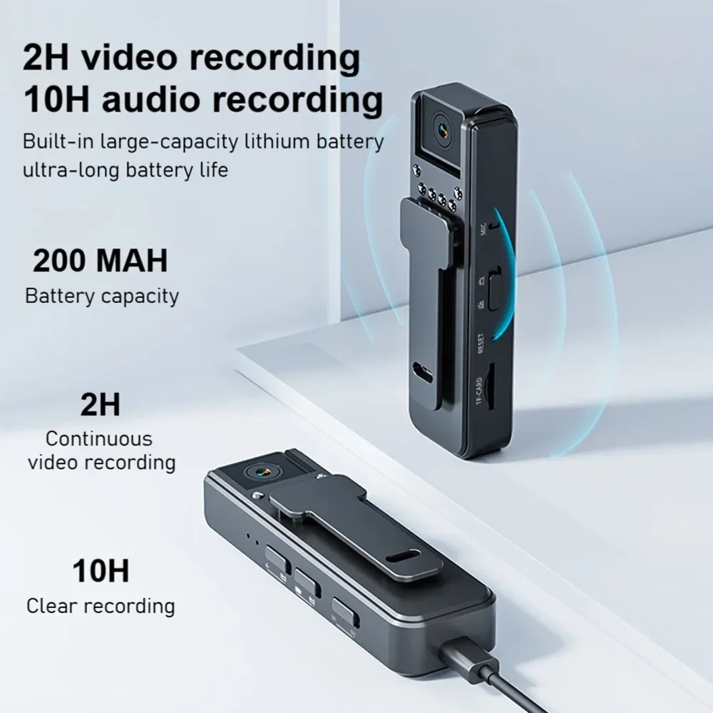 A8 HD 1080P كاميرا صغيرة محمولة صغيرة كاميرا فيديو رقمية IP مسجل كام الشرطة الأشعة تحت الحمراء للرؤية الليلية كاميرا فيديو مصغرة