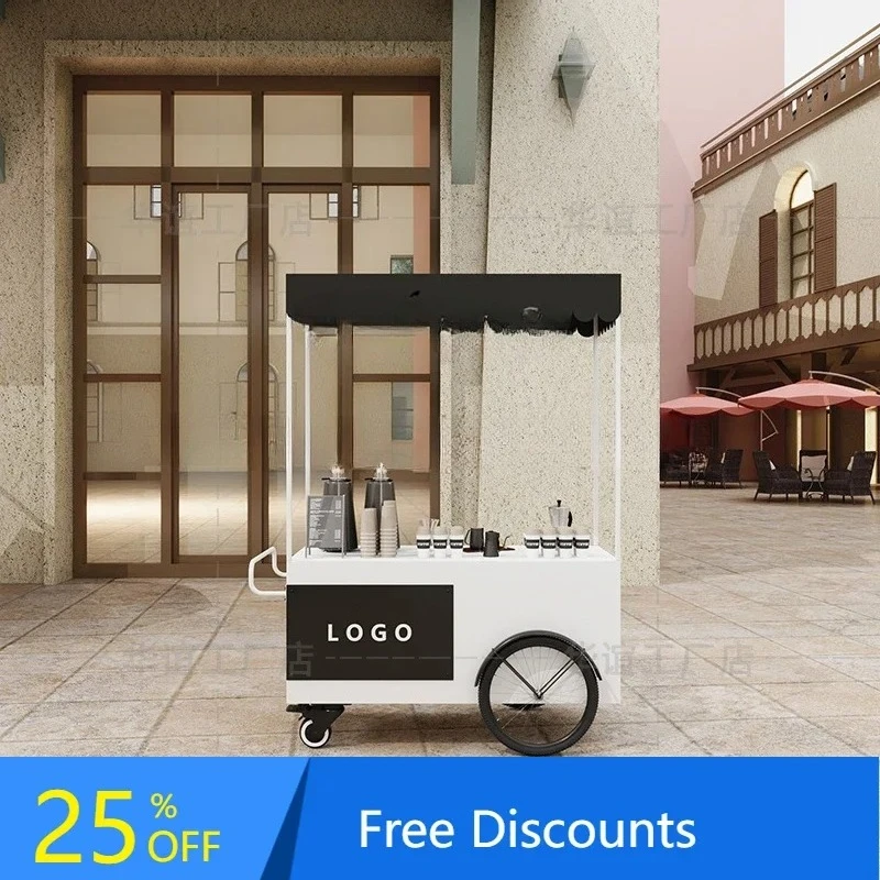 sta troey hand push commercial promotional cart display stand multi-functional mobile coffee cart
