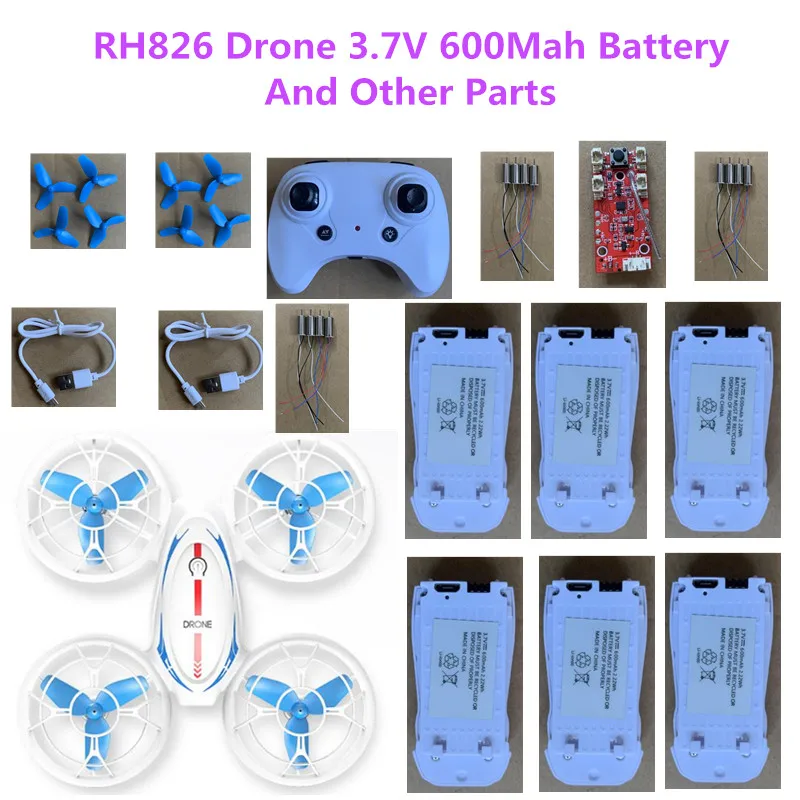 RH826 Dron 3.7V 600MAH Battery RH826 RC Drone Spare Parts Battery/Propeller For RH826 RC Drone Blade Accessory RH826 Battery Toy